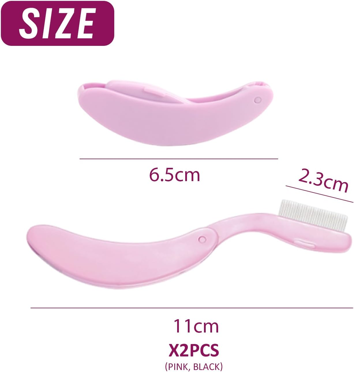 2 Pack Eyelash Combs, Classic Simple Eyelash Comb, Folding Eyelash Comb, Convenient Travel Eyelash Separator, Beauty and Makeup Gadgets