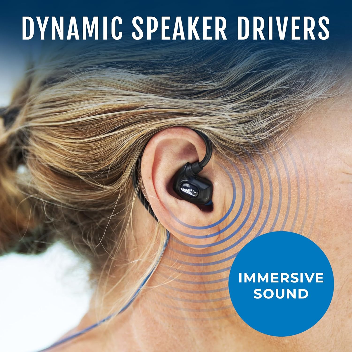 H2O Audio Surge SX10 Waterproof IPX8 Headphones &ndash;(Short Cord Design), In-Ear Noise Cancelling Earbuds for Swimming, Running, Sports &ndash; Lightweight, Secure Fit, Dynamic Bass, Memory Foam Tips image number 6