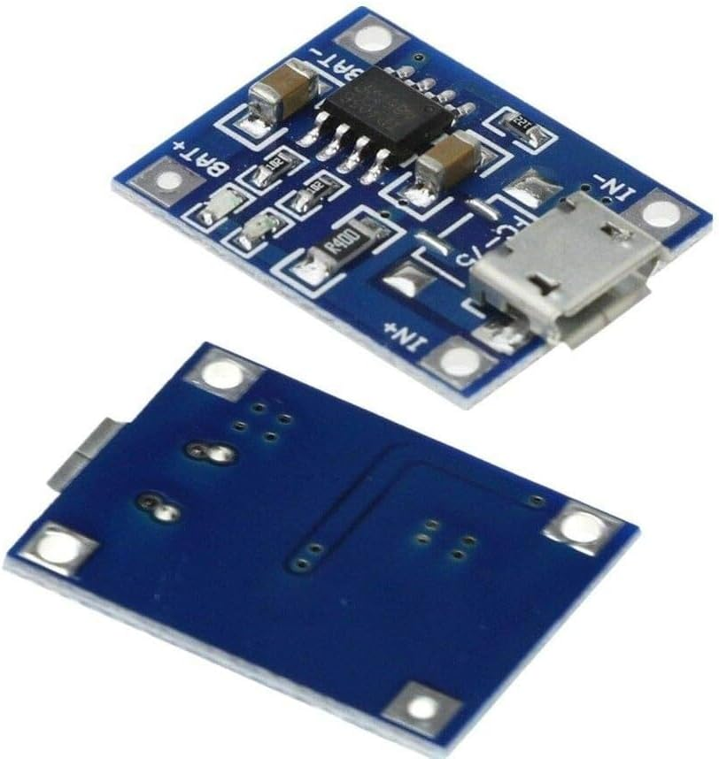 GTIWUNG Pack of 10 5V 1A USB Battery Charger Module Micro USB 5V 1A Charge Controller Lithium Li-Ion Battery Charger Lithium Charging Module + 6 Pieces 3.7 V 18650 Battery Holder with Wire Leads, image number 1