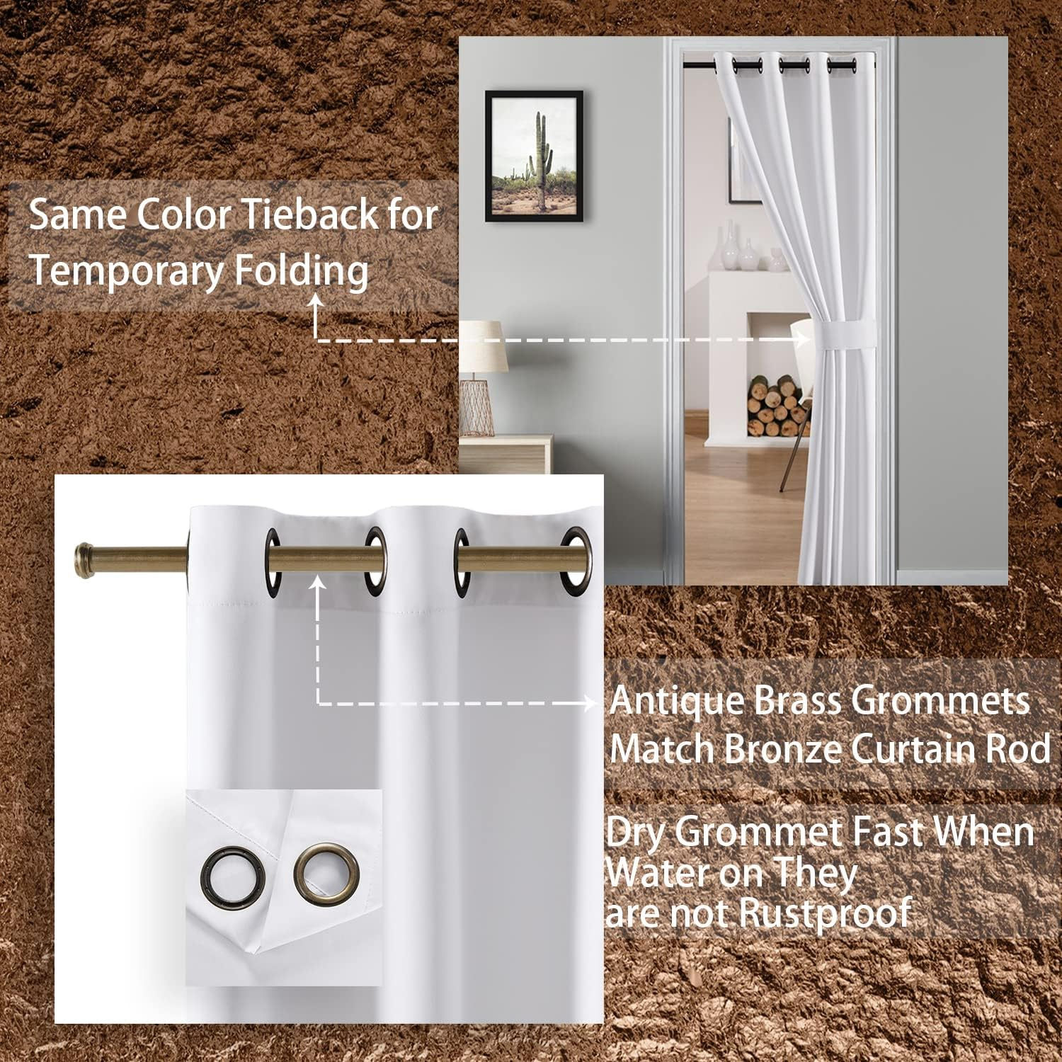 SHINELAND 34 X 80 Screen Door for Doorway,Faux Accordion Bifold Like,Grommet Ring Top Keep Heat Ruffle Blackout Door Blinds for Narrow Doors,Pure White