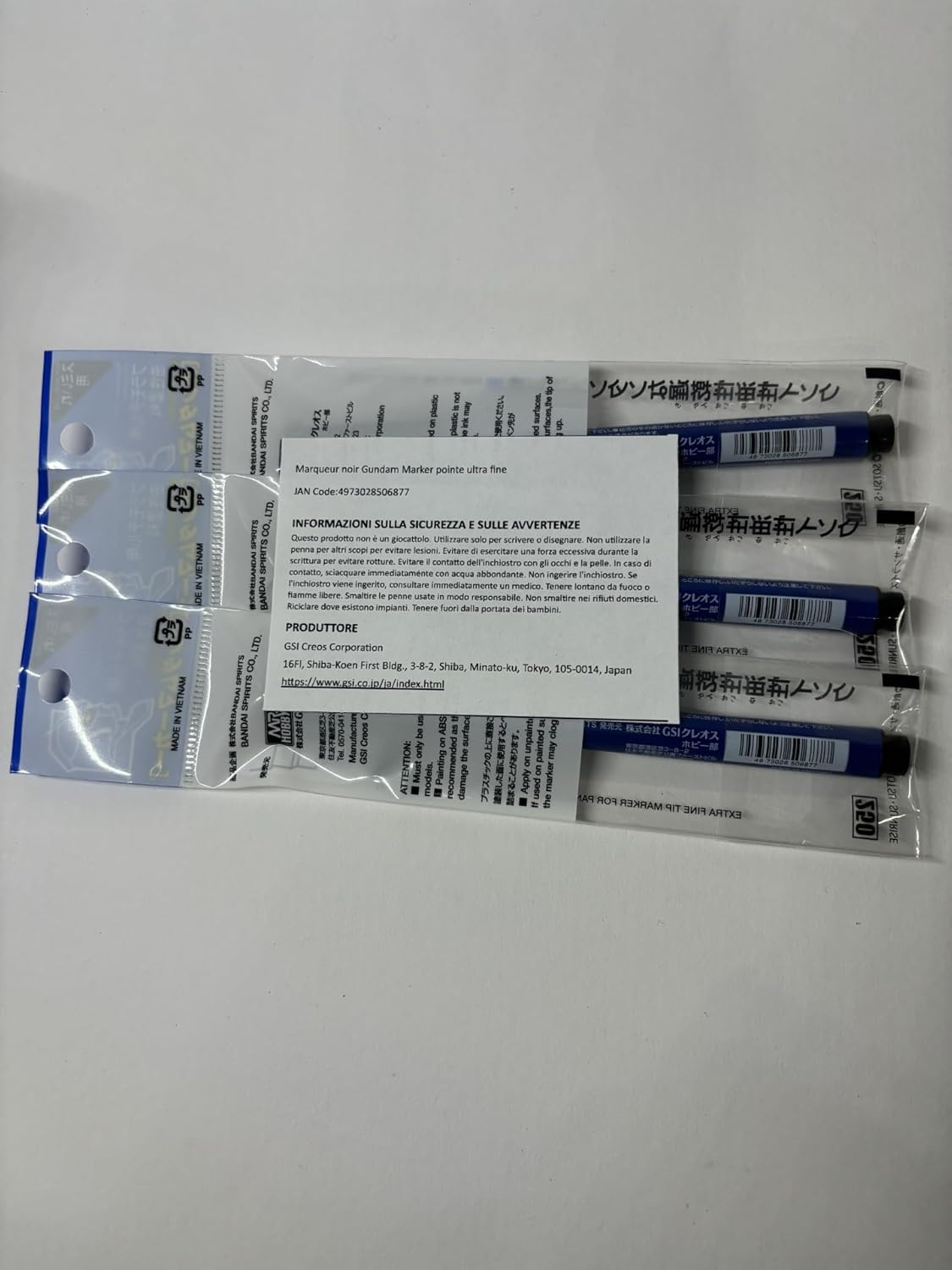 [Set of 3] Gundam Marker Sumi-Ire Black / Ultra Fine Type GM01 by GSI Creos