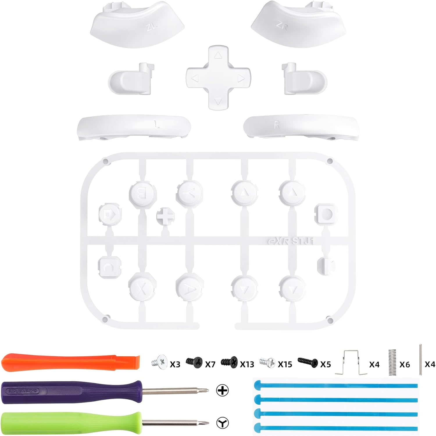 Extremerate DIY Replacement Full Set Buttons for Joycon 2, Custom ABXY Direction Keys Dpad + - C Home Capture Release L R ZR ZL Trigger Buttons for Nintendo Switch 2 Controller - White image number 3