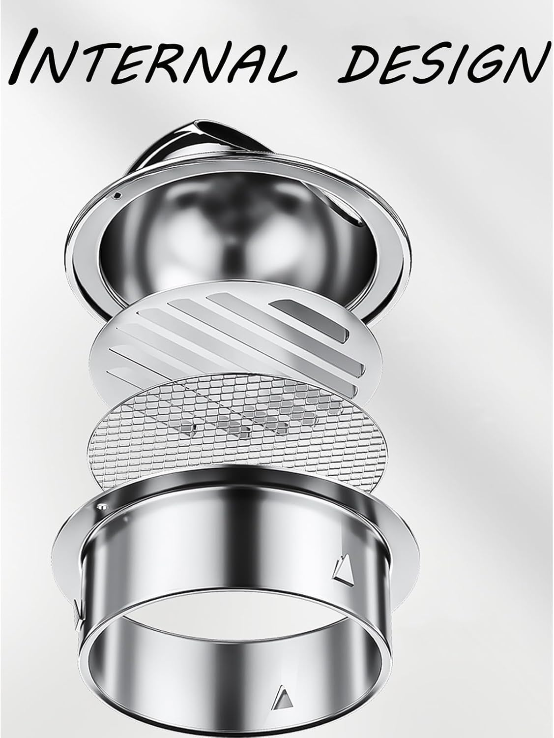 Vent Hood, Stainless Steel Ventilation Cap, round Louver Grille Cover, Wall Mount Exhaust Covers Vents Outlet, Wall Mount Air Ducting Ventilation Outlet image number 6