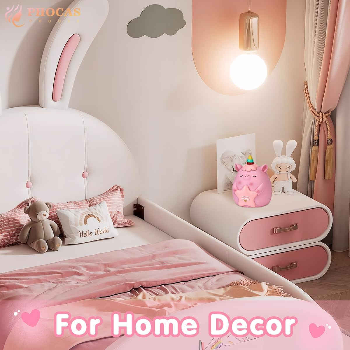 PHOCAS Unicorn Piggy Bank Unbreakable Cute Pink Pig Money Bank Plastic Money Box Kids for Christmas Birthday Gift (Pink) - B-Purple image number 6