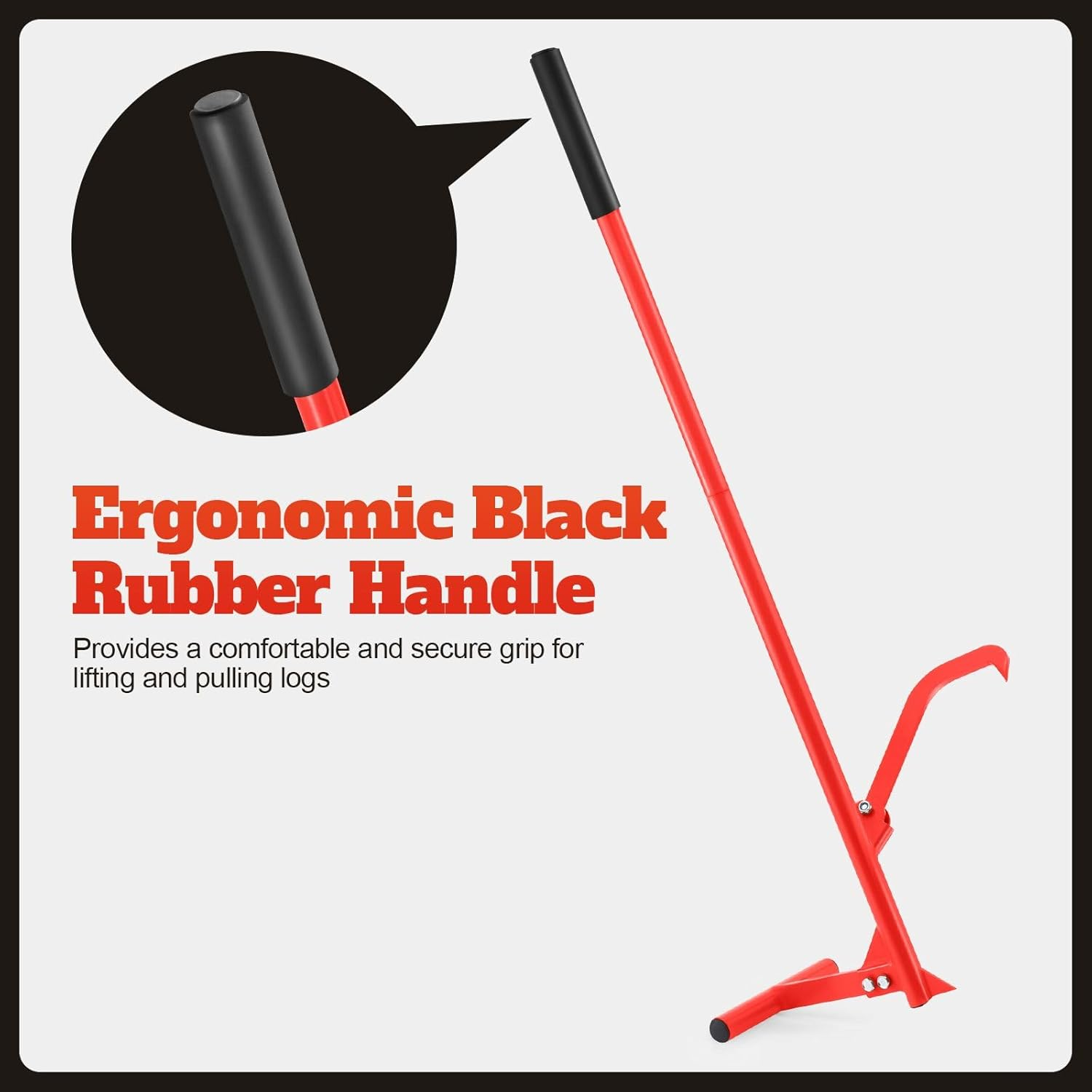 AUSWAY Log Lifter 129Cm Roller Cant Hook Jack Logging Peavey Timberjack 51 Inch Heavy Duty Timber Wood Lifting Rolling Raising Moving Tool Steel Adjustable