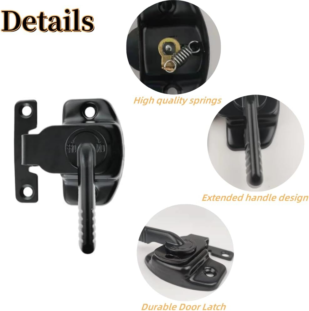 2PCS 1077 Smoker Door Latch Kit, for Pit Boss Pro Series II 4-Series Vertical Wood Pellet Smoker, Replacement Parts for Most Cuisinart Masterbuilt Smoker Door Latch with 8Pcs Screws