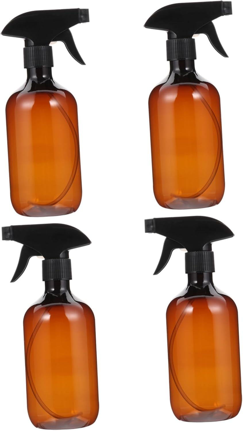 NOLITOY Amber Pet Spray Bottle 4 Pack 500Ml Empty Containers for Liquid Storage Travel image number 1