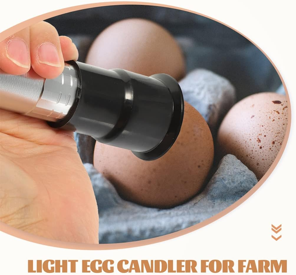 Mipcase Egg Candler Incubator Candling Lamp Handheld LED Egg Tester for Chicken Duck Goose Portable Candling Light 2Pcs ABS Material Suitable for Farm Incubation and Hatching image number 2