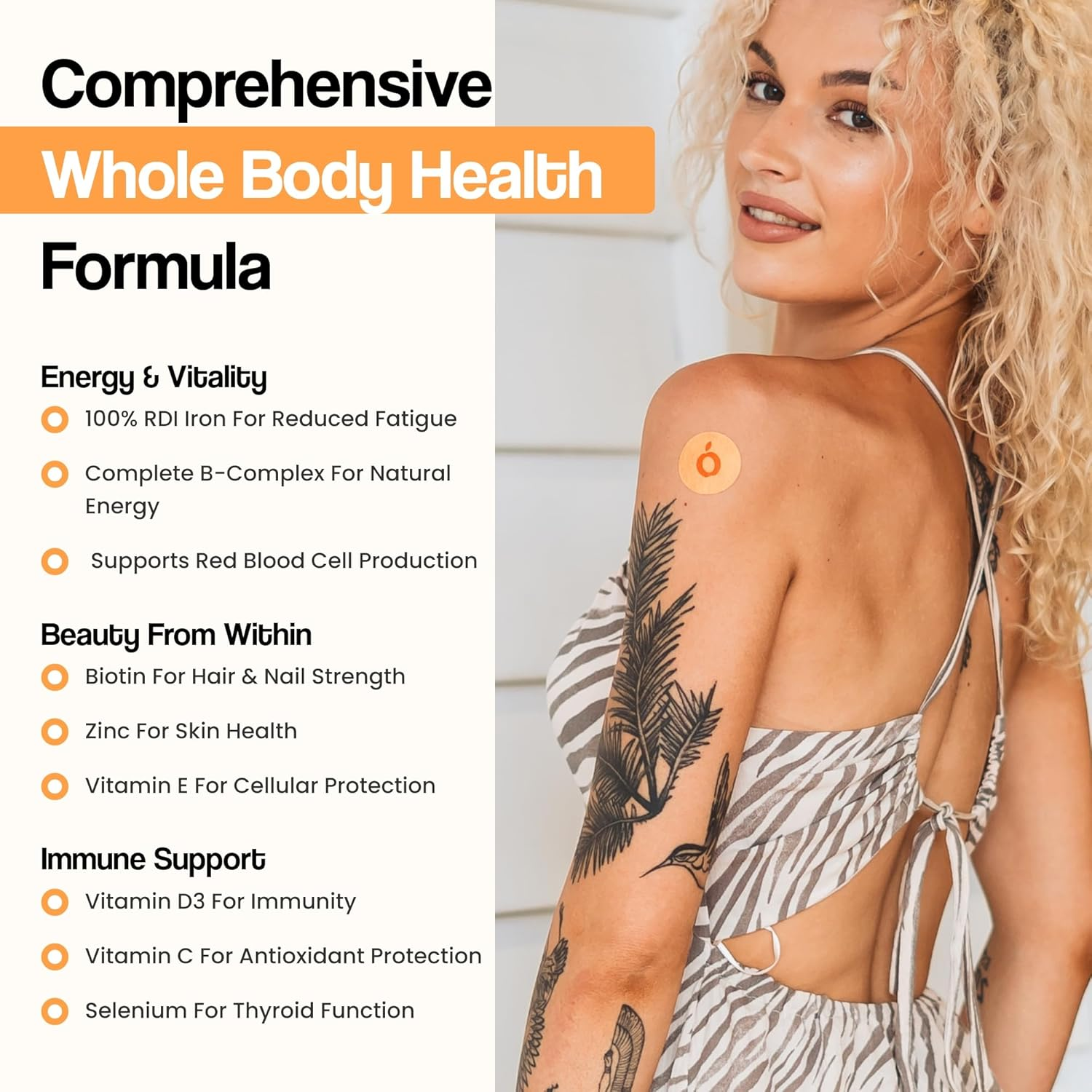 Vytadose MULTIVITAMIN for Women, Womens Multivitamin Patches with Iron & Biotin, RDI Iron+ 26 Essential Daily Vitamins & Minerals, No Nausea, 8-Hour Time-Release Women'S Vitamins for Better Absorption image number 5