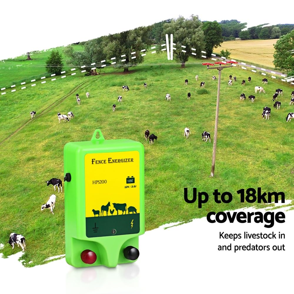 Giantz 18Km Electric Fence Energiser Solar Energizer Charger Farm Animal 1.56J image number 6