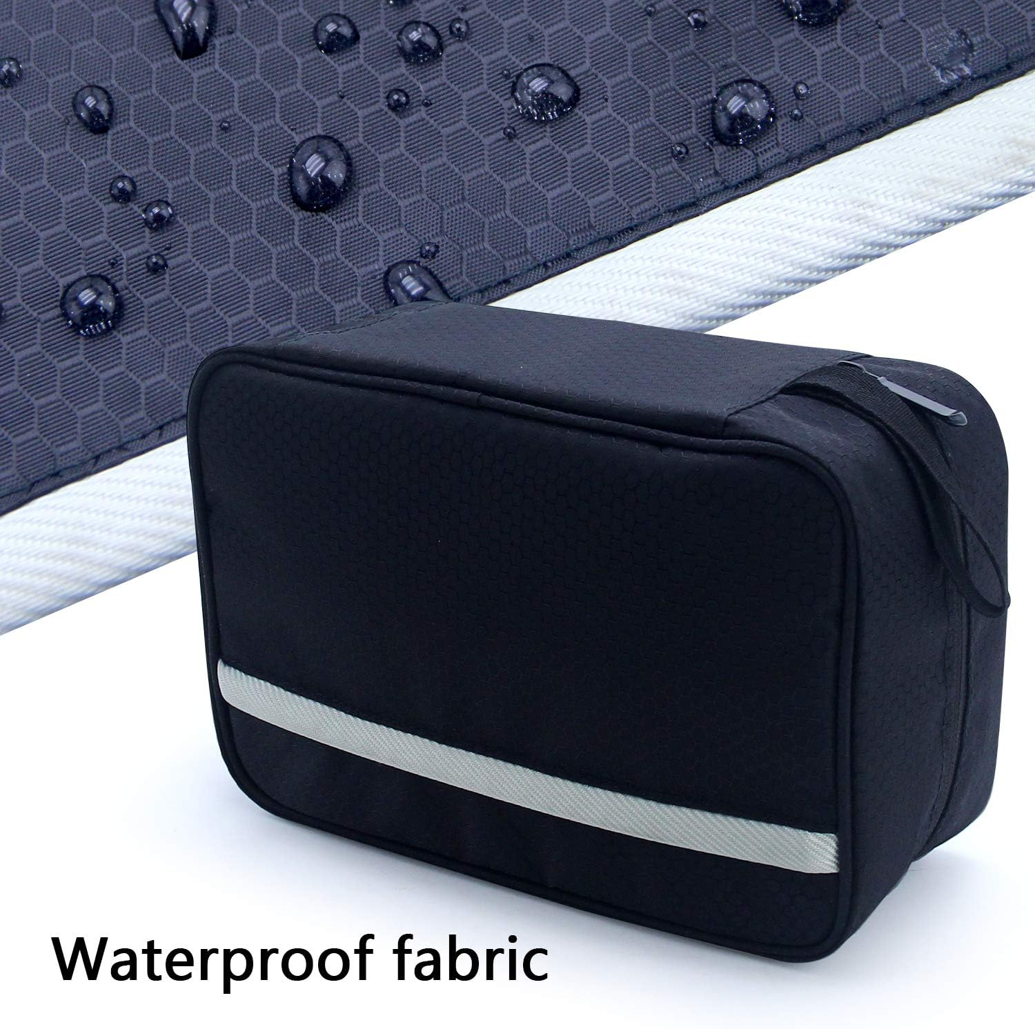 Samtour Travel Toiletry Bag Business Toiletries Bag for Men Shaving Kit Waterproof Hanging Travel Cosmetic Pouch Case for Women (Black) image number 4