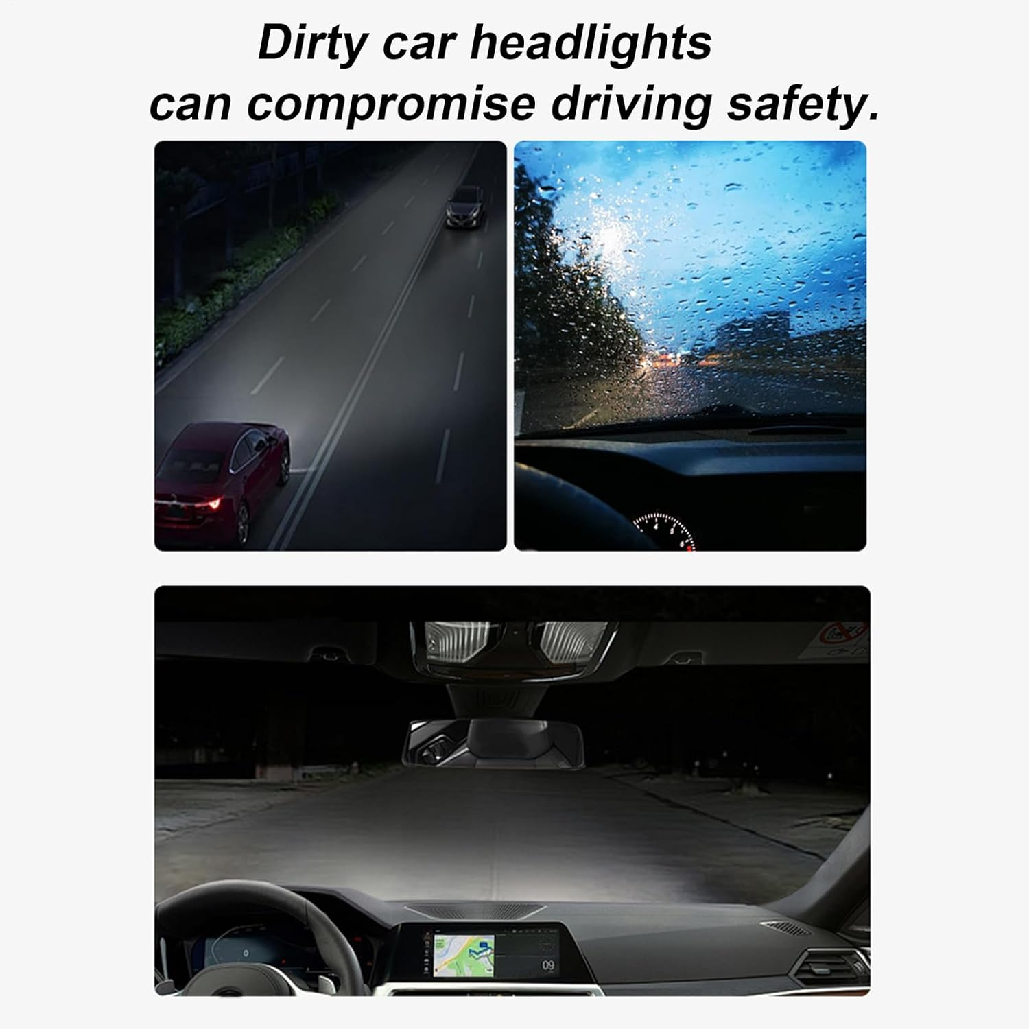 Rukjmqi Headlight Cleaner | 10Ml Coating Liquid 180Ml Headlight Scratch Repair Cleaner,Long-Lasting Repair Restorer for Refurbishment Driver RV SUV Care Maintenance Vehicle Safe Driving Road Trip