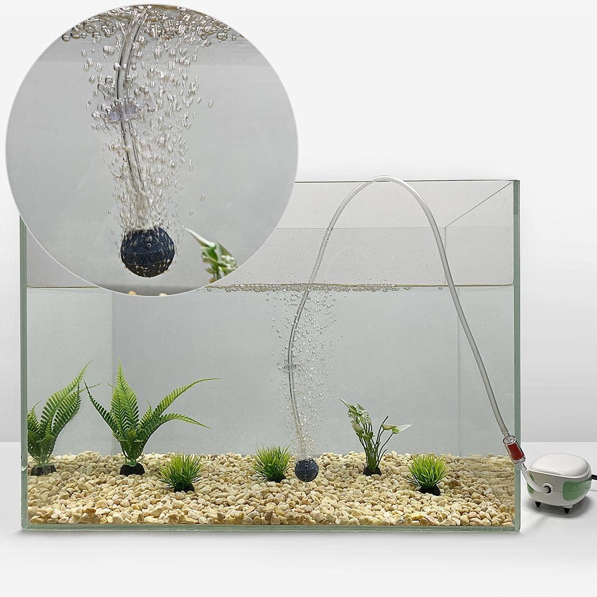 PYPABL Aquarium Air Pump Mini, 1 Outlet Quiet Fish Tank Air Pump, Aquarium Oxygen Pump with Accessories for 1L-40Litres Tank image number 1