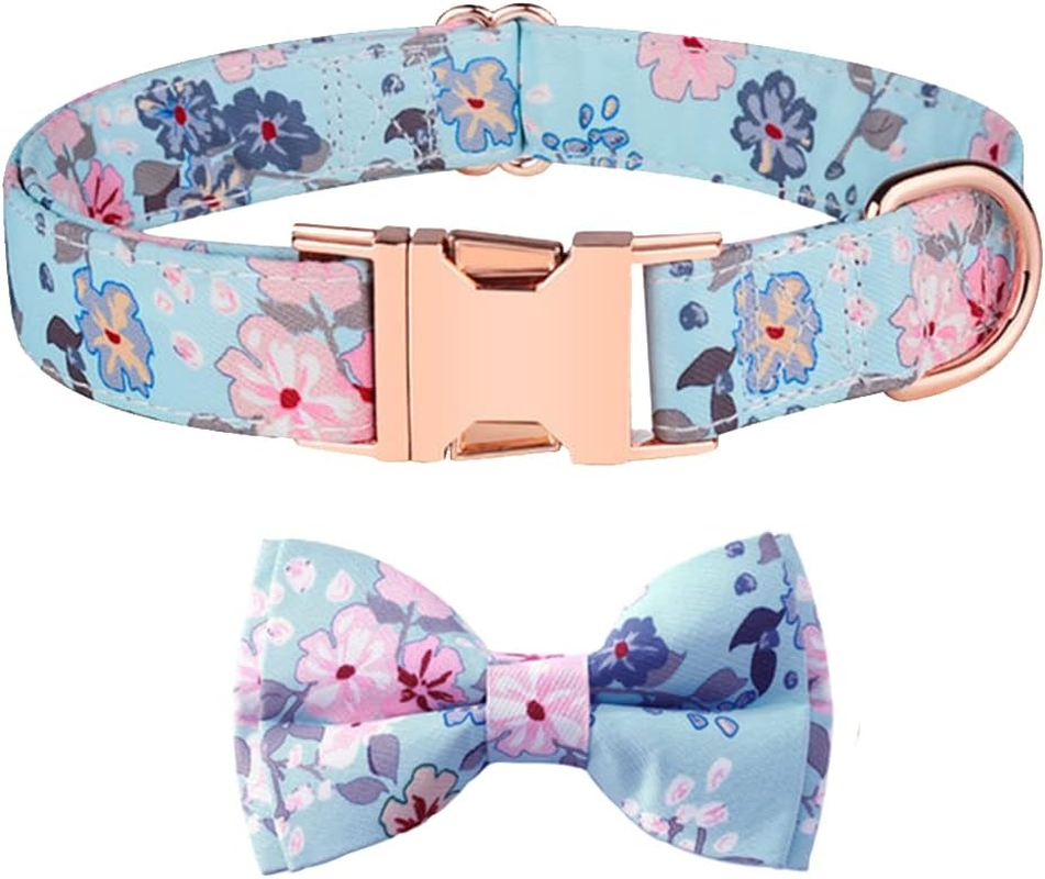 Dog Collar and Cat Collar with Bowtie, Adjustable Bow Tie Dog Collar with Safety Locking Buckle, Soft & Comfy Bowtie Dog Collar for Gift