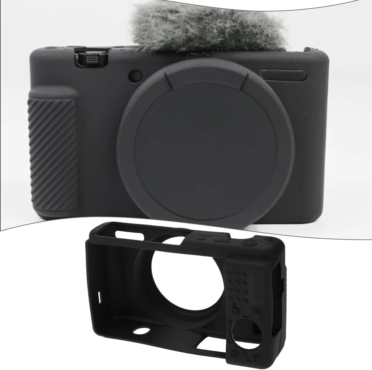Briny River Camera Soft Silicone Protective Case Lightweight Camera Protective Cover Compatible with Sony ZV1F ZV-1F ZV-1 II, Black image number 2
