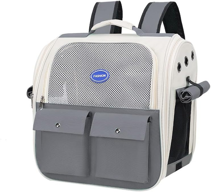 Portable Pet Carrier Backpack for Cats, Dogs and Small Animals up to 20Lbs L Ventilated Mesh Design L Airline-Approved L Ideal for Travel, Hiking, Camping (Grey) image number 4