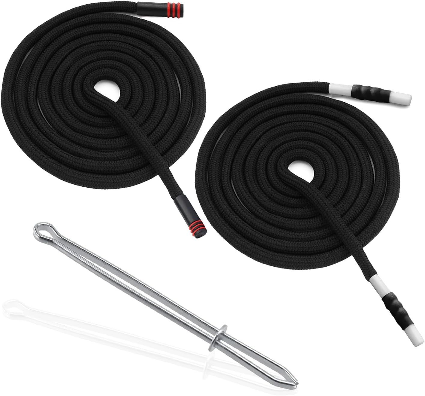 WALWAL 2 Pack 51 Inch Replacement Drawstrings Cotton Drawstring Cord, Suitable for Sweatpants Hoodies Shorts, with Threader Tool(Red+Black White) image number 3