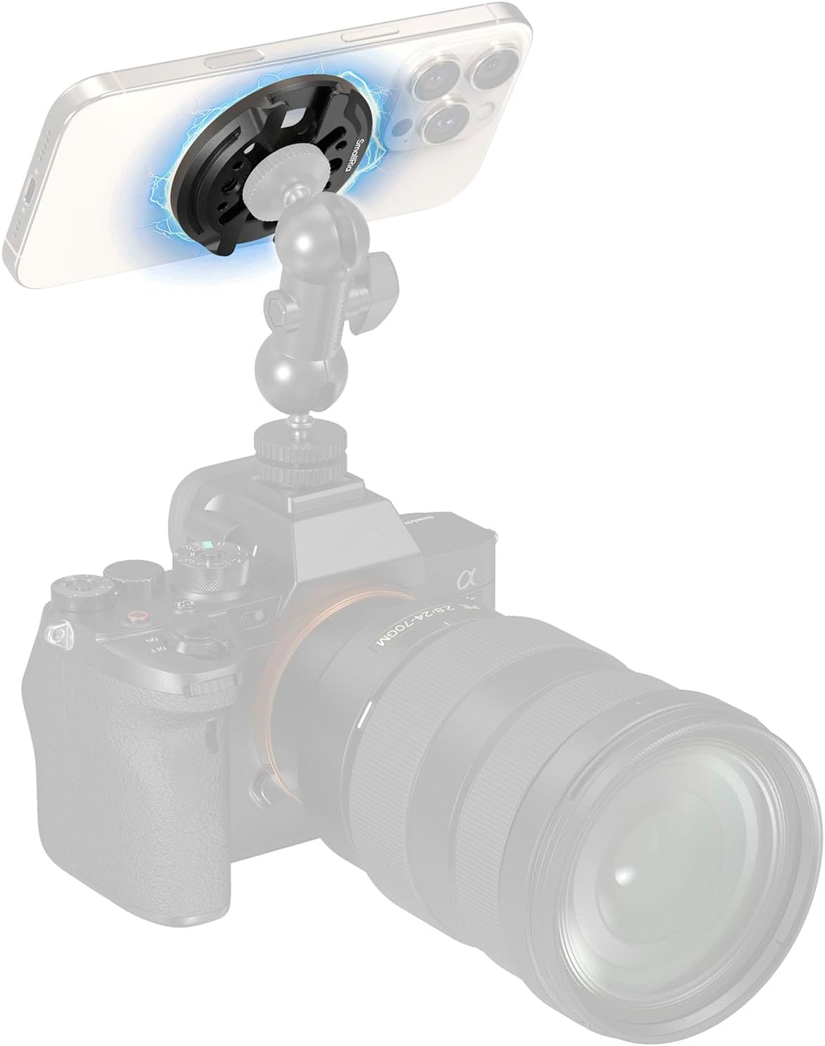 Smallrig Magnetic Phone Mount Plate for Iphone, with Cold Shoe Mount & 1/4"-20 Threaded Hole, for DJI Mic 2, Ball-Head Selfie Sticks, Vlogging, Live Streaming, Smartphone Filming-5155 image number 2