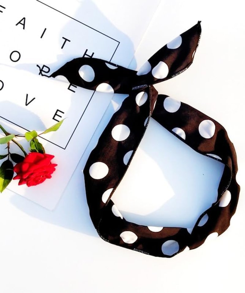 OATIPHO Pack of 9 Metal Wire Bands, Wist Bow Wired Hair Bands, Yoga Head Wraps, Sports, Elegant, Hair Accessories for DIY, Adjustable