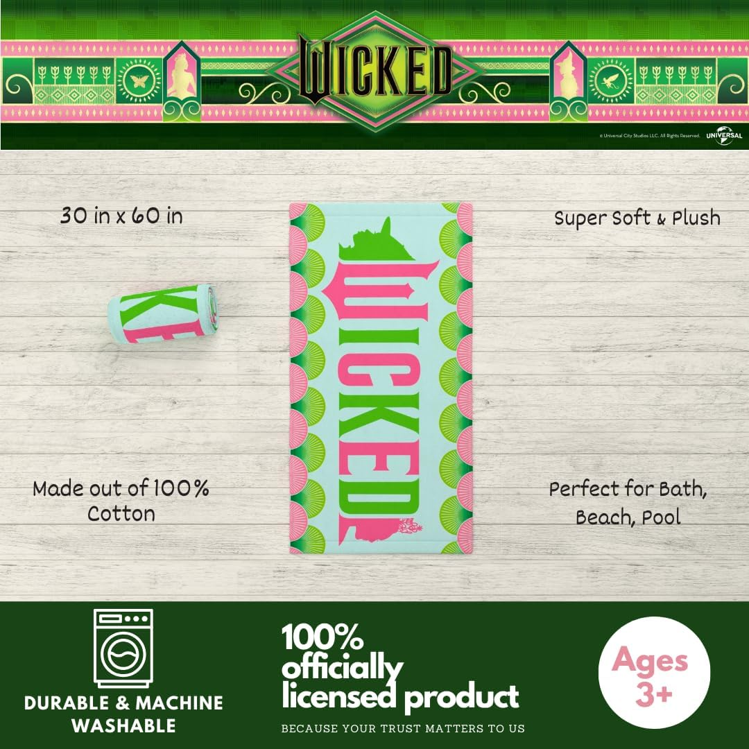 Franco Collectibles Wicked Super Soft Cotton Bath/Pool/Beach Towel, 60 in X 30 In, (Official Licensed Product) image number 2