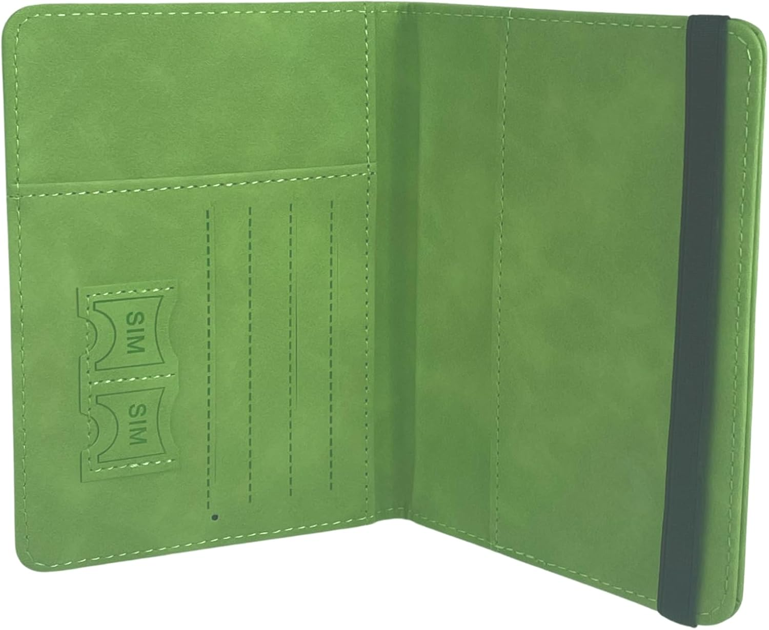 RFID Blocking Passport Holder - PU Leather Travel Wallet with Strap Band, ID Card & Credit Card Slots, Travel Organizer (Multiple Colors) (Black) image number 6