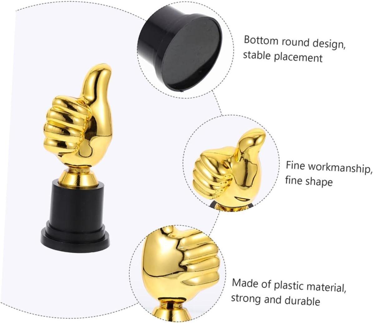 High Thumbs up Award Trophies with Base, Plastic Small Gold Trophy, Funny Trophies for Employee Coworker Teachers Volunteer Nurse image number 4