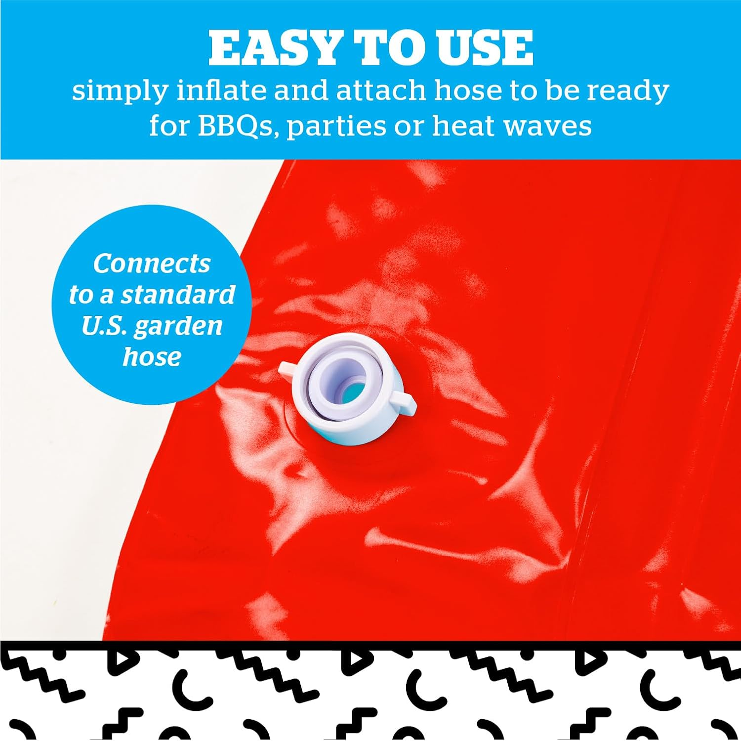 Bigmouth Strawberry Splash Pad Sprinkler, Inflatable Outdoor Water Toy for Kids, Fruity Summer Play Mat with Sprinklers, Fun Backyard Activity for Ages 3+, Easy Setup image number 3