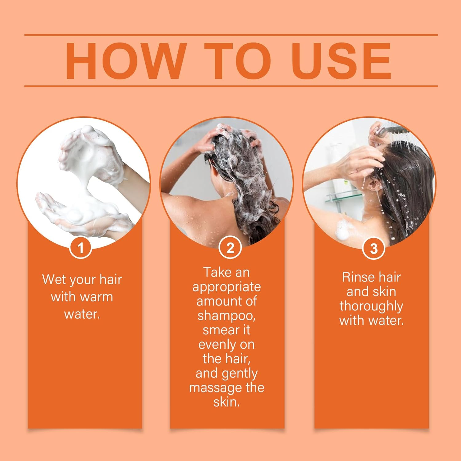 Turmeric Shampoo, Deeply Cleansing for Oil Hair, anti Loss and Frizzing, Relieves Dandruff, Nourishing & Strengthening for Thinning, Damaged and Dry Hair, Thickening Volumizing Shampoo (2Pcs) - 3Pcs image number 6