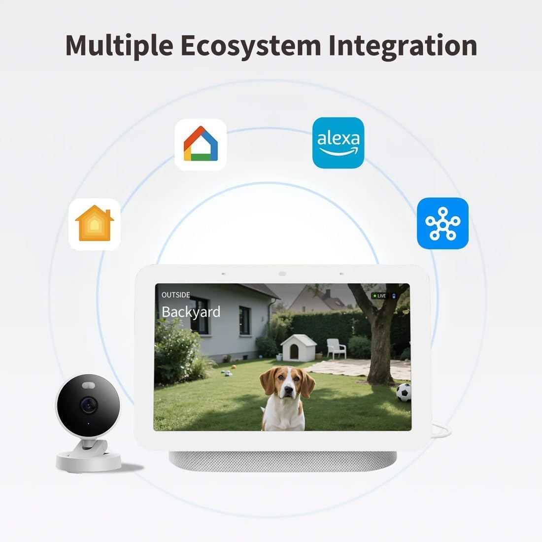 Aqara Camera G100 Select, 2K Indoor/Outdoor Security Camera, Homekit Secure Video, 2-Way Audio, Spotlight Colour/Ir Night Vision, AI Detection, Wi-Fi 6, Supports Homekit, Alexa, Google, White