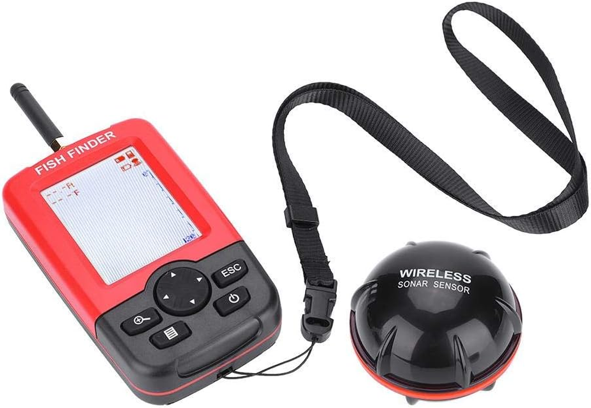 Fishfinder, 100M Wireless Sonar Sensor Fishfinder Echo Sounder Fish Finder with White LED Backlight Portable Sonar Fishfinder Tackle Accessory for Fishing/Ice Fishing/Kayak Fishing image number 2