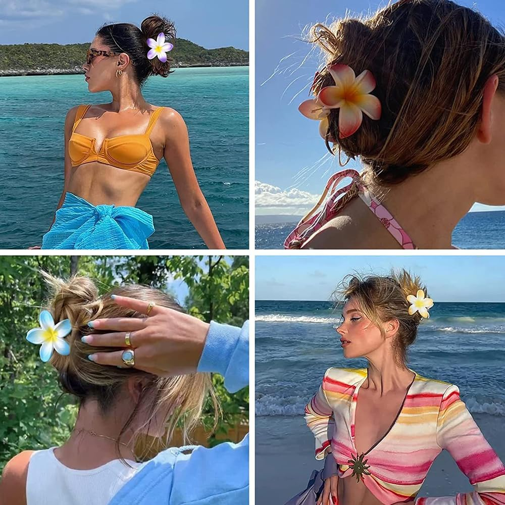 ZSPERKLA Pack of 6 Flower Hair Clips Large Hair Clips Non-Slip Acrylic Hair Clips Hair Accessories for Girls Women image number 2