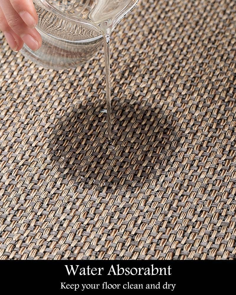 METOY Kitchen Mat Set of 2 PCS, Cushioned Non Slip Rugs for Kitchen Floor, Absorbent Runner Comfort Standing Mats Washable for Kitchen, Office, Home (Grey)