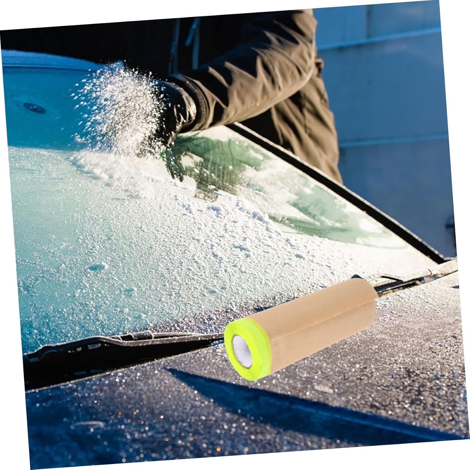 DOITOOL Kraft Paper Masking Film for Spray Painting Paint Masking Paper Self-Adhesive for Furniture and Car Protection image number 4