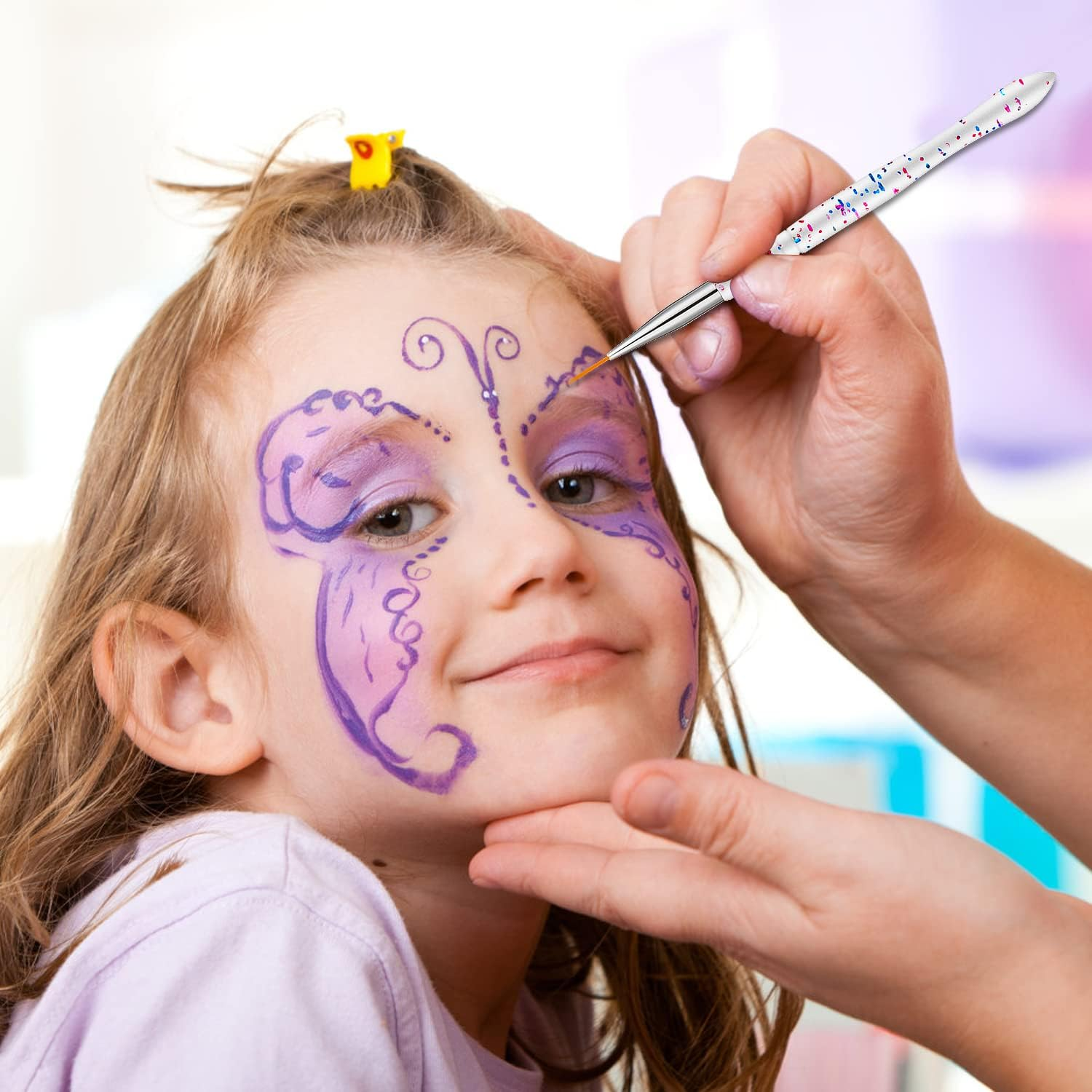 5Pcs Nail Art Brushes, Etercycle Thin Nail Brush for Nail Art, Fine Acrylic Nail Brush for DIY Design(7/9/11/15/20Mm)