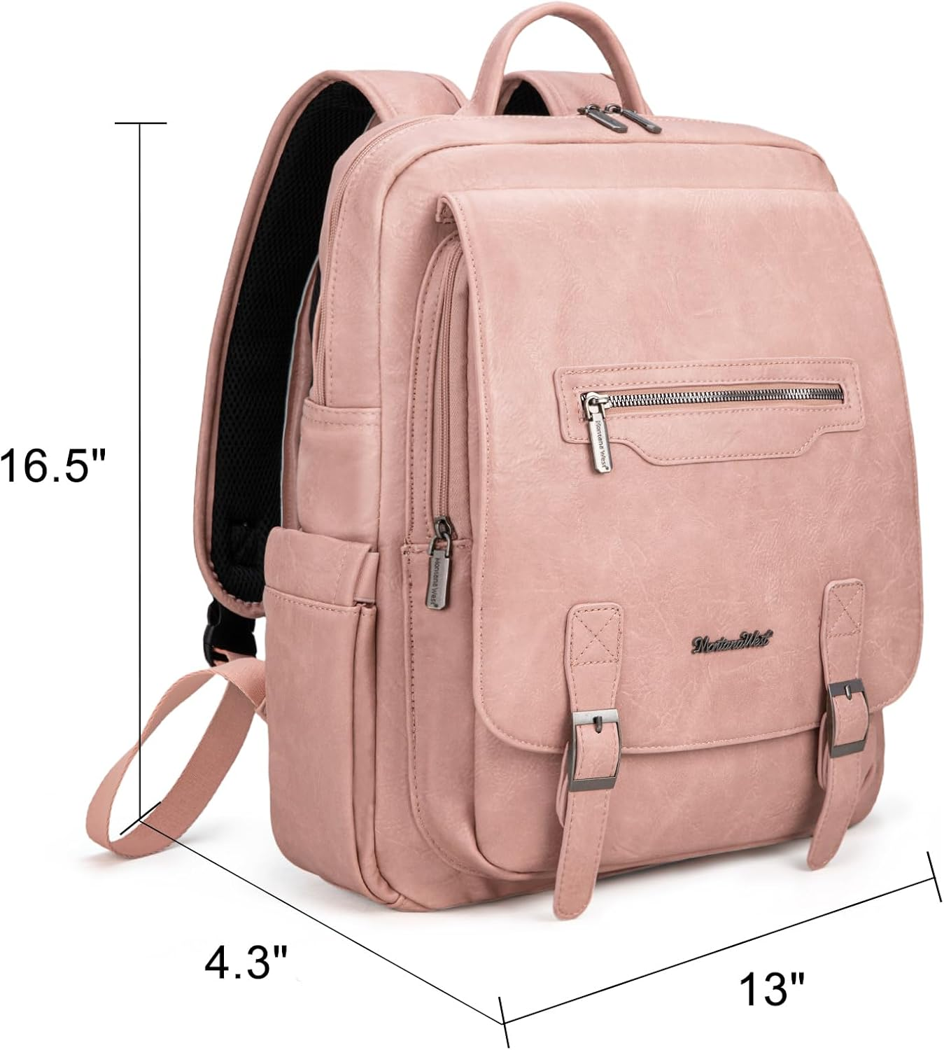 Montana West Laptop Backpack Purse for Women Men Unisex Vintage Backpack Casual Daypack Travel Work with USB Charging Port - 15.6-In Brown image number 6