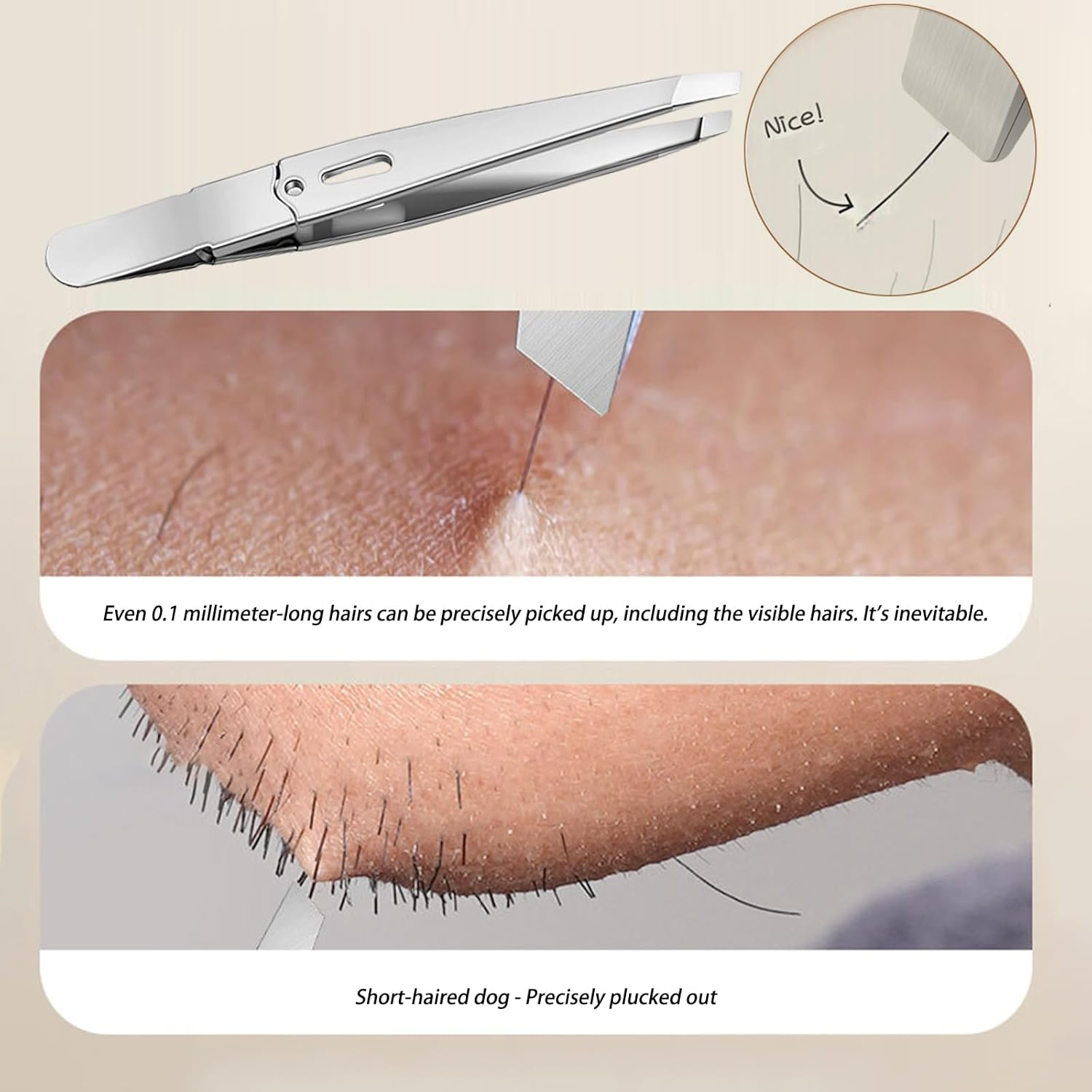 Yxvyxymyxxg Tweezers Professional Precision Hair Removal Tool for Facial Hair and Eyebrow Shaping with Slant Tip Design image number 2