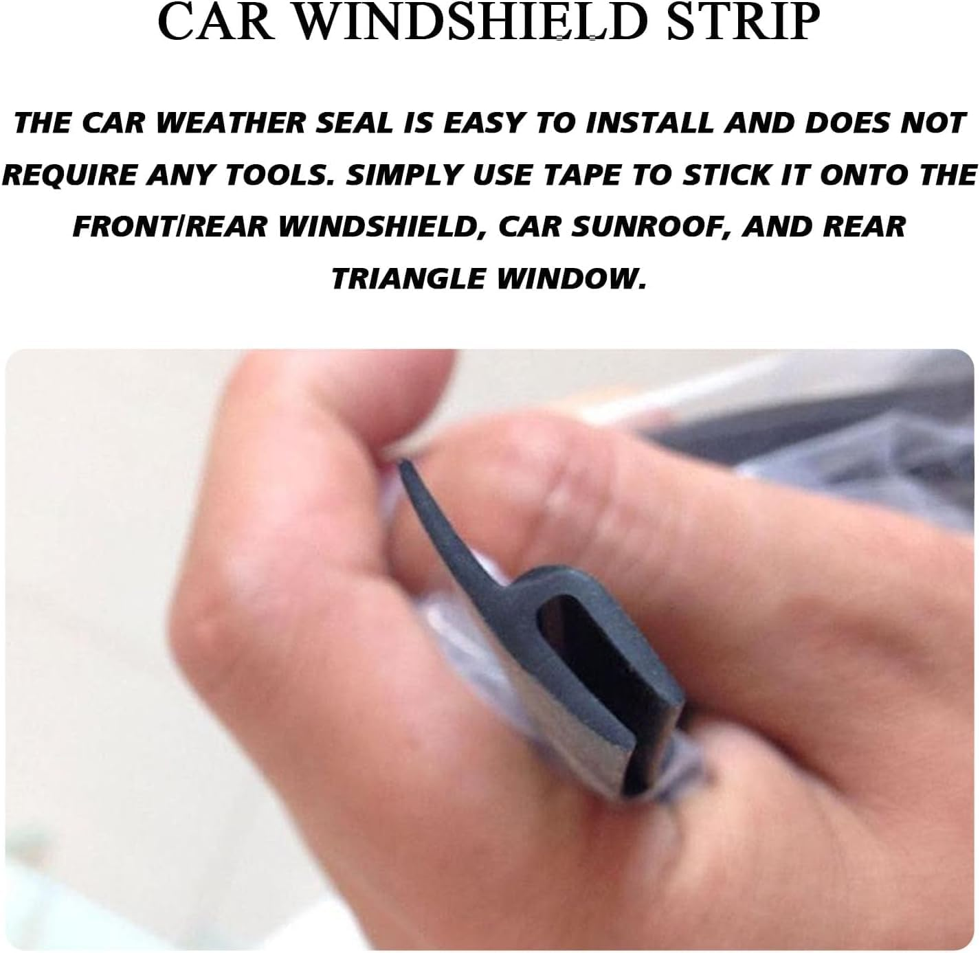 1.7M/ 5.6Ft Windshield Cowl Rubber Seal Strip, H-Shape Black Molding Trim Strips for Most Cars Trucks Suvs