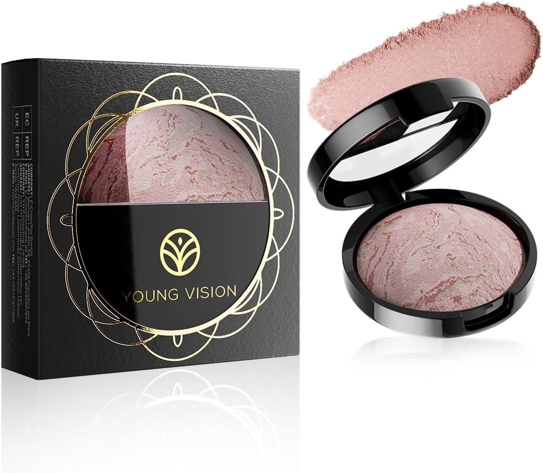 Baked Blush Bronze Marbleized 2-In-1 Sculpting Bronzer Blush - Contour Face with a Radiant Flush - All Day Wear(02)