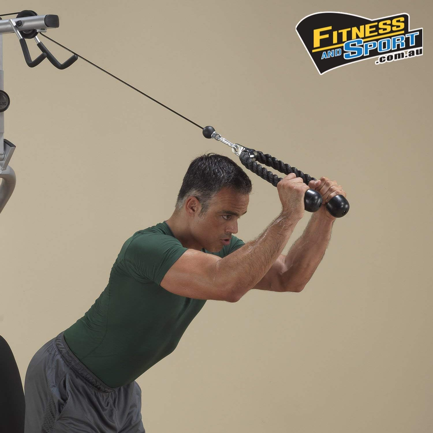 HCE LAT Pull down Bar, Tricep Ropes, Row Bar, Stirrup V-Bar, Wide Double D Machine Handles, Rotating Curl Bar, Push down Bars, AB Crunch Pad, Resistance Band Handle, - Gym Cable Attachments Accessories for Smith Machine image number 3