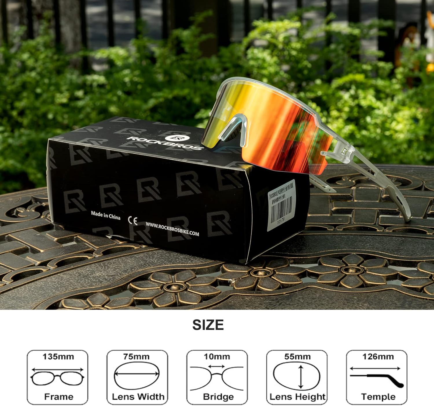 ROCKBROS Sunglasses for Men Women UV Protection Cycling Sunglasses Sport Glasses - Blue image number 5