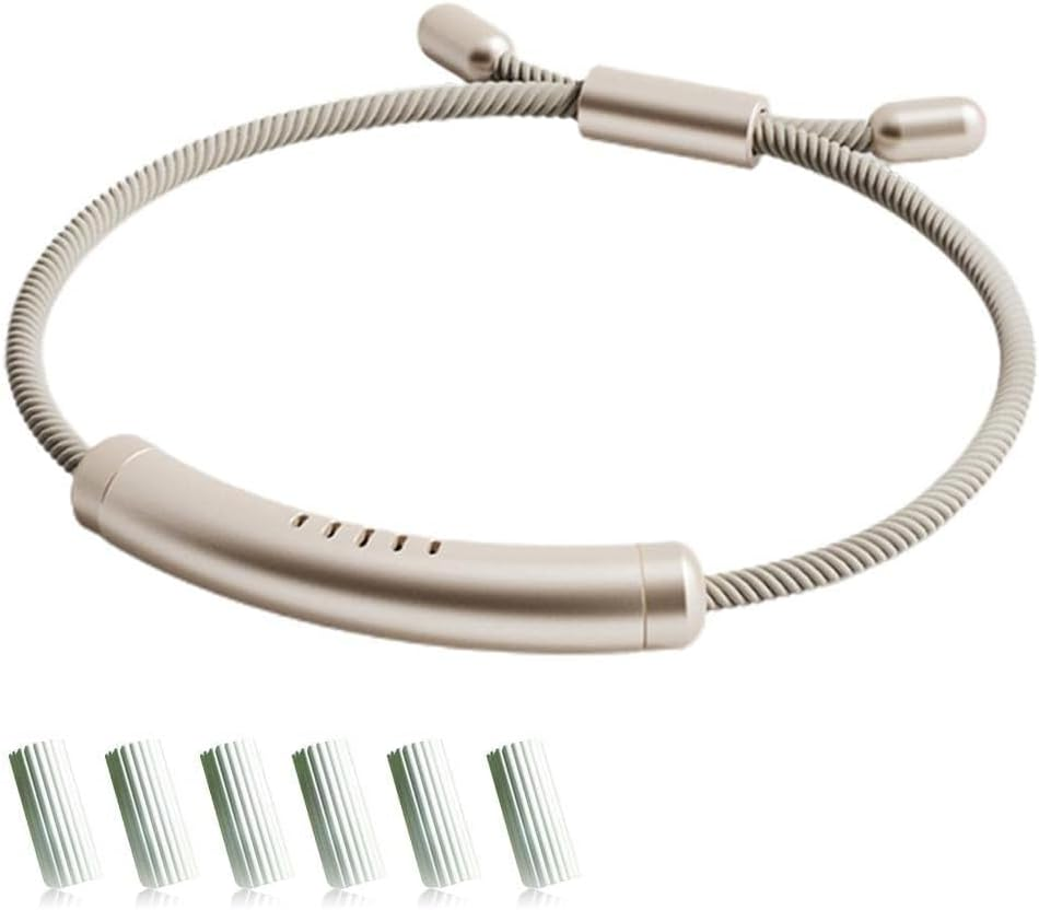 Adjustable Essential Oil Mosquito Repellent Wristband with 6 Replacement Sticks - Ideal for Indoor & Outdoor Use - Magnetic Anti-Mosquito Protection (Champagne Gold) image number 6