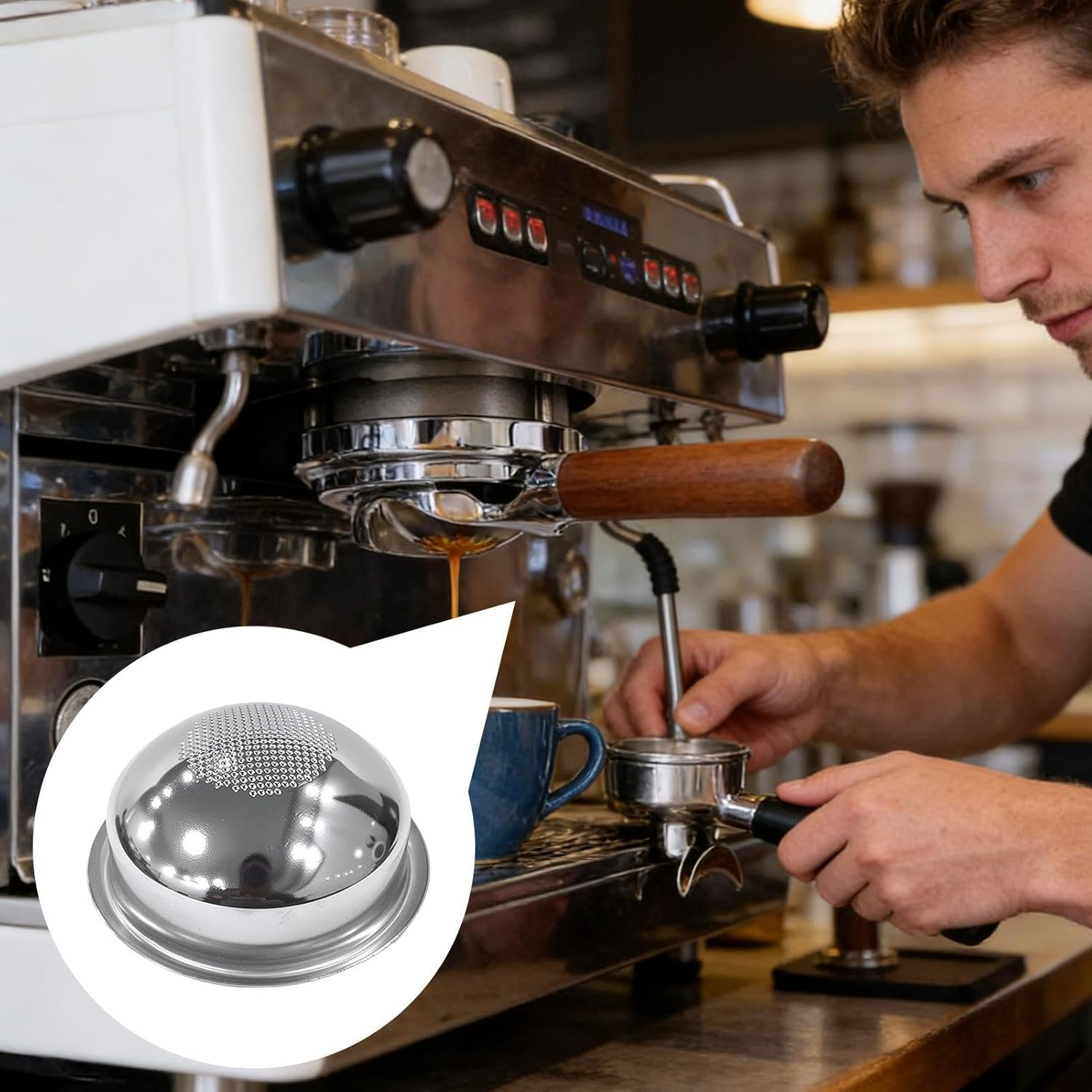 58Mm Portafilter Basket | 58Mm Precision Even Extraction Parts - Stainless Steel Espresso Filter,For Professional Home Enthusiast Cafe Owner Brewing Hobbyist Trainer image number 4