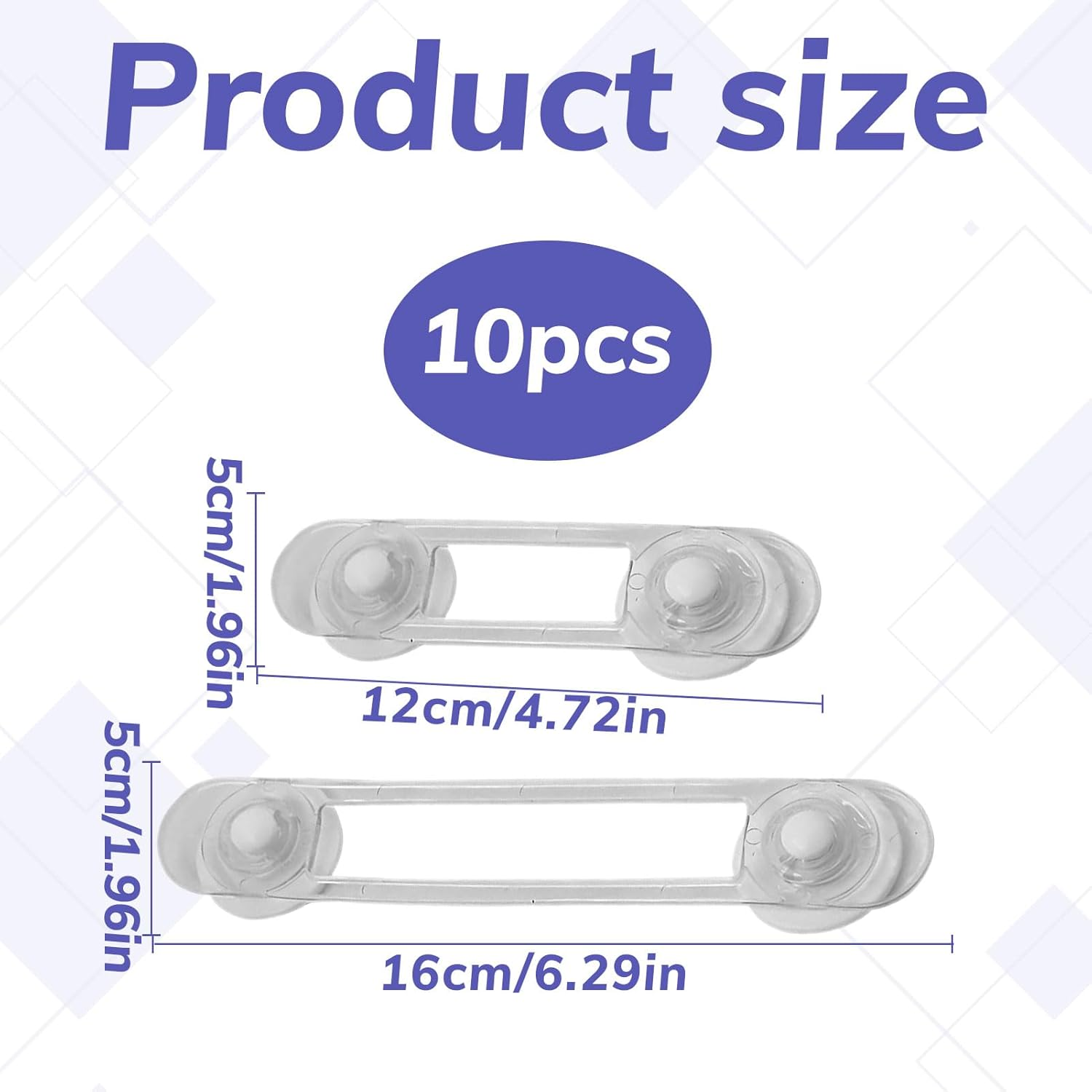 Child Locks for Cabinets and Drawers, 10Pcs Child Safety Locks, Baby Proof Cupboard Locks, Baby Proofing Latches to Drawer Door Fridge, No Drilling Adjustable Strap with 3M Adhesive Pads image number 3