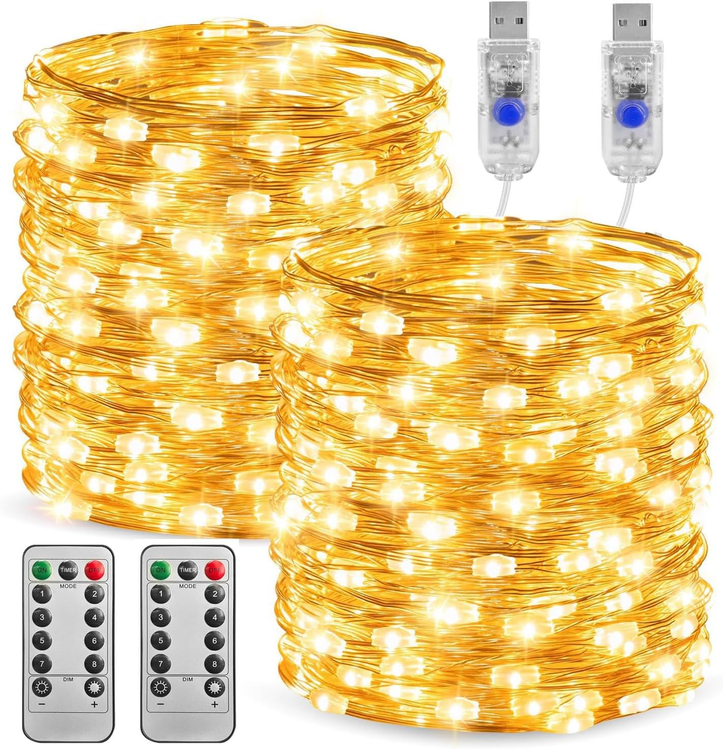 Fairy String Lights, 33Ft 100 LED Battery Operated Fairy Lights Copper Wire Twinkle Lights Mason Jar Lights, Waterproof Starry Firefly Lights for Party Wedding Christmas Decor