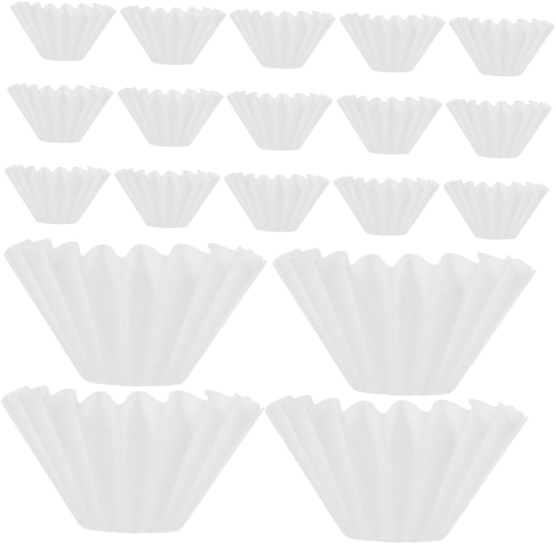 ULTECHNOVO 50Pcs White Small Wave Coffee Filter Papers for Drip Brewing Espresso Accessory Paper Basket Filters for Fresh Flavor Oil and Particle Removal Practical and Use Coffee Supplies image number 1