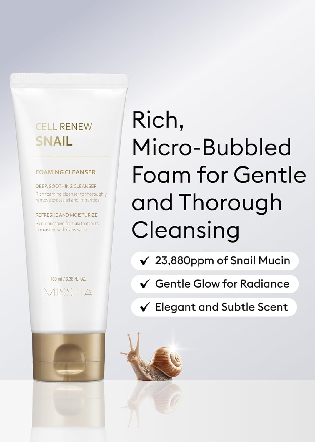 Missha Super Aqua Cell Renew Snail Cleansing Foam 100 Ml image number 1