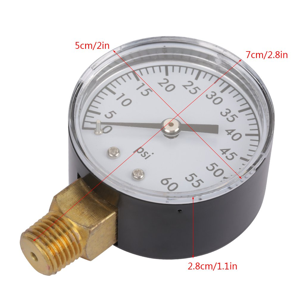 Pressure Gauge,0-60Psi NPT 1/4,For Water Air Oil image number 1