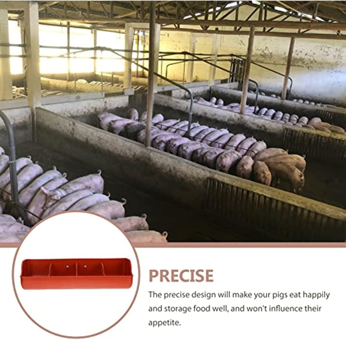 Goat Feeder for Grain, 4-Compartment Mountable Feed Trough, Plastic Fence Feeder for Pigs, for Pigs, Goat, Livestock Feeding, Qzjijosen image number 2