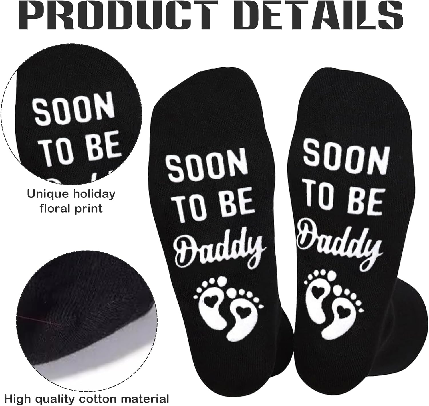 Joyesplay Father'S Day Socks,Fathers Day Gift,Funny Socks for Men,Men Fun Crews Socks,For Men Funny Black Crew Cotton Socks Dad Birthday Gift image number 6