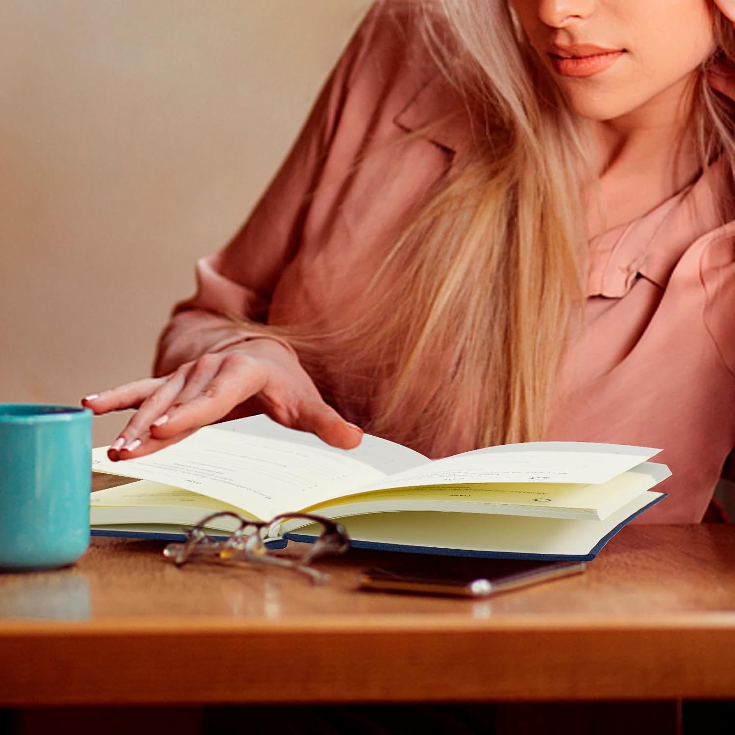 VANRA Gratitude Journal for Women Men, Undated Daily Journal Planner for Manifestation Guide Life Affirmation, Hardcover Self-Care Positivity Journal (Blue) image number 4